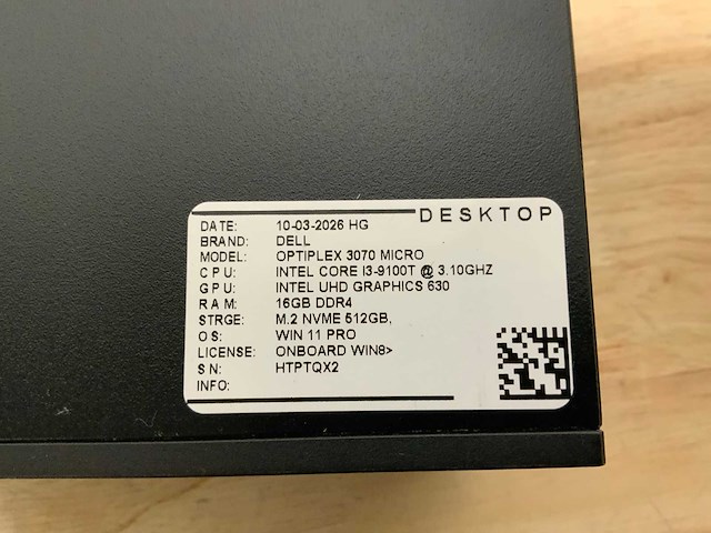 Dell optiplex 3070 micro desktop (6x) - afbeelding 9 van  10