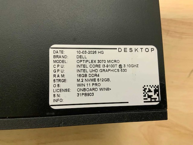 Dell optiplex 3070 micro desktop (6x) - afbeelding 4 van  7