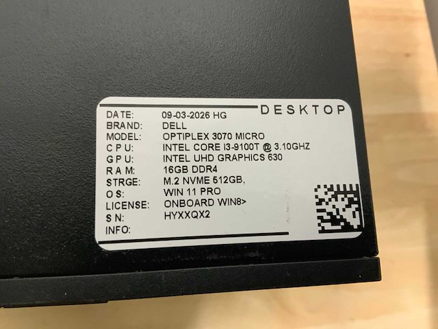 Dell optiplex 3070 micro desktop (6x) - afbeelding 7 van  7