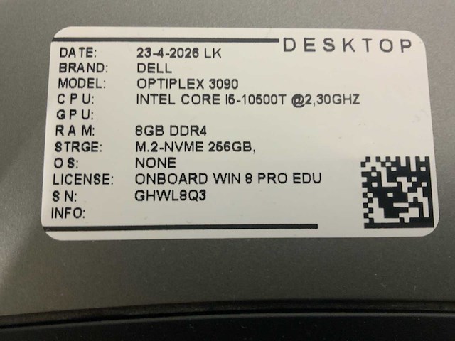 Dell optiplex 3080 + 3090 desktop set (2x) - afbeelding 10 van  10