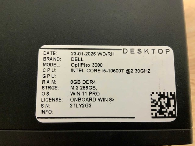 Dell optiplex 3080 micro desktop (4x) - afbeelding 8 van  9