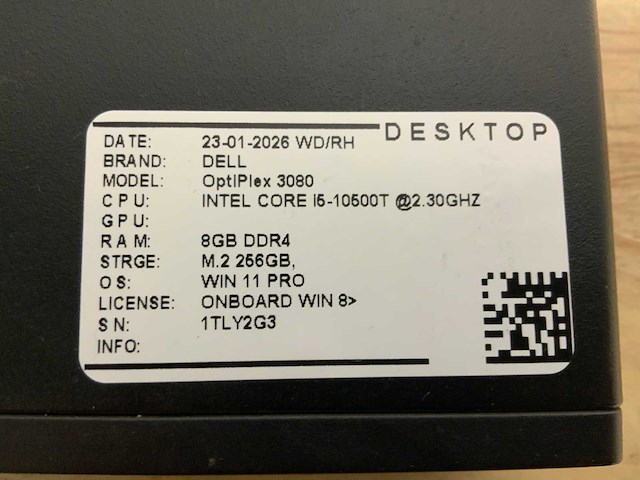 Dell optiplex 3080 micro desktop (4x) - afbeelding 9 van  9