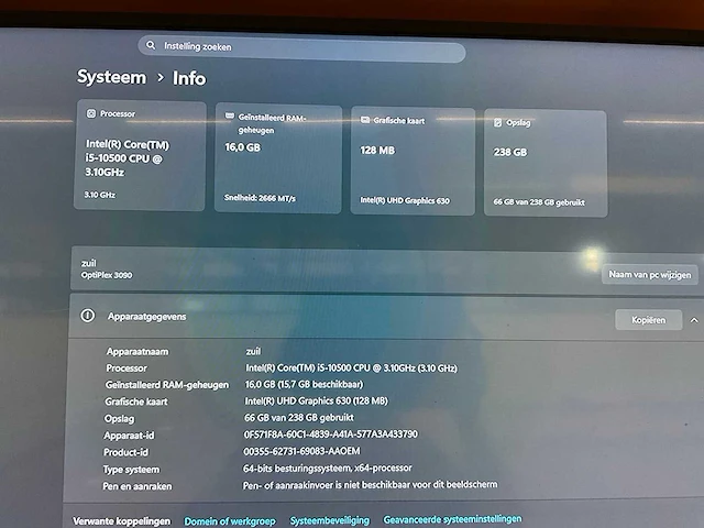 Dell optiplex 3090 desktop en monitor - afbeelding 4 van  7