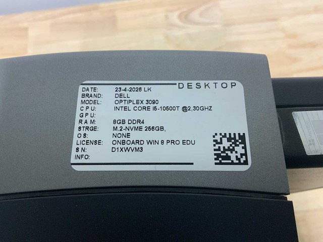 Dell optiplex 3090 desktop set - afbeelding 9 van  9