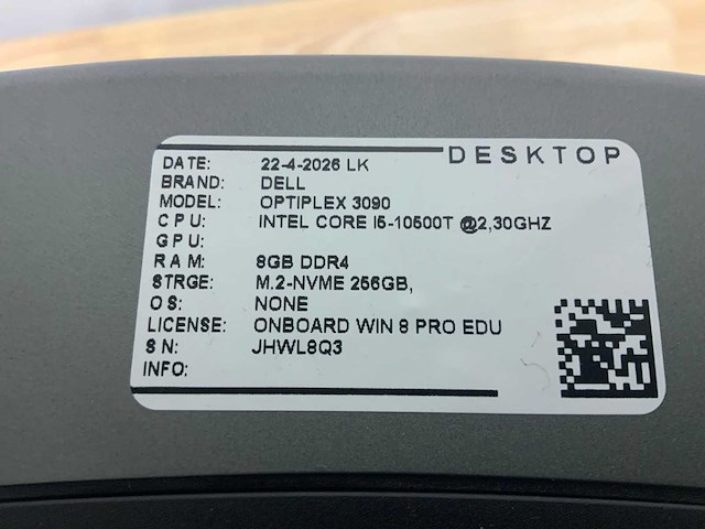 Dell optiplex 3090 desktop set - afbeelding 9 van  9