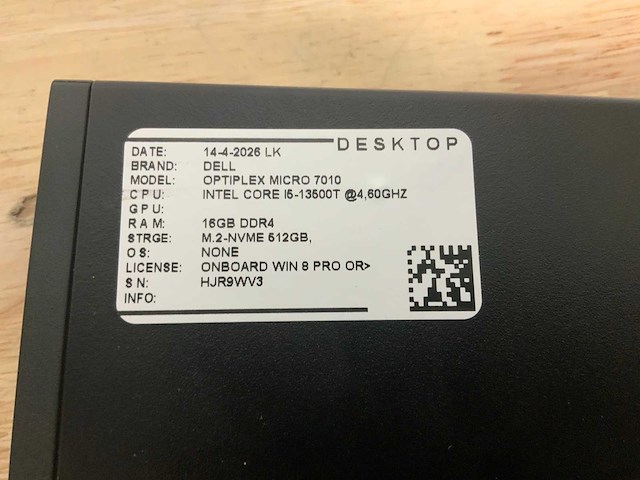 Dell optiplex micro 7010 (i5-gen13) desktop - afbeelding 4 van  4