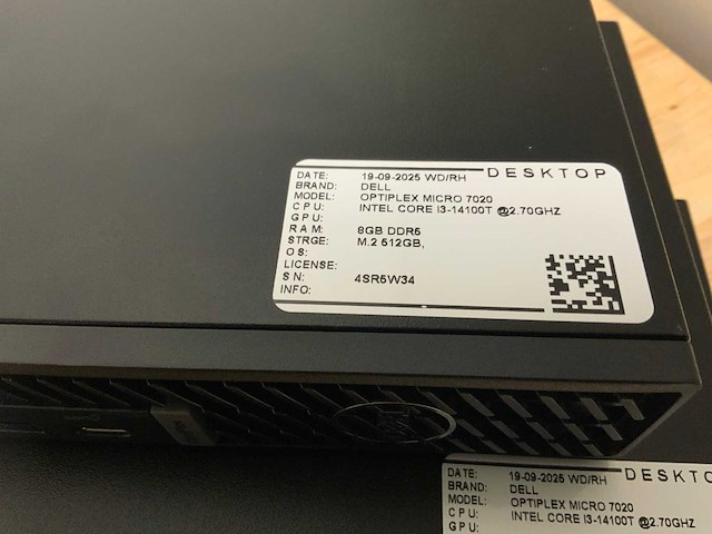 Dell optiplex micro 7020 mini pc (3x) - afbeelding 3 van  7