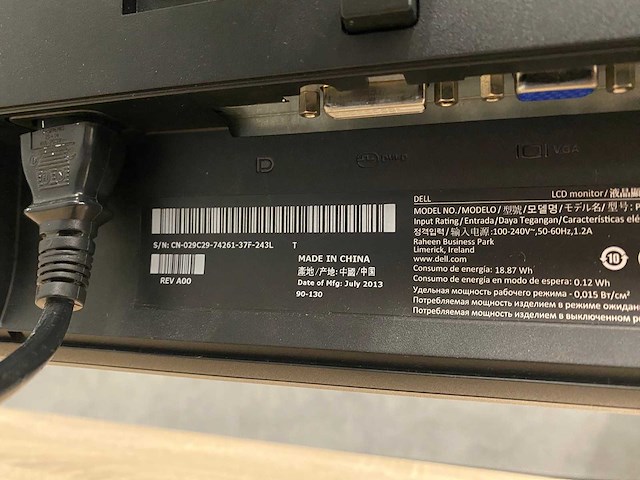 Dell p2214 - 22" monitor met monitorarm - dp, dvi, vga, usb - afbeelding 5 van  14