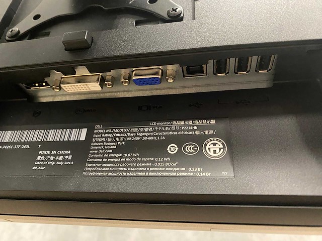 Dell p2214 - 22" monitor met monitorarm - dp, dvi, vga, usb - afbeelding 4 van  13
