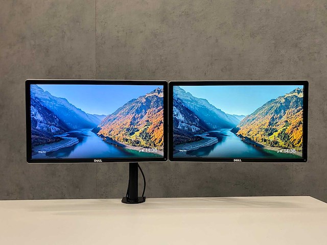 Dell p2214 - 22" monitoren met dubbele monitorarm - dp, dvi, vga, usb - afbeelding 2 van  10