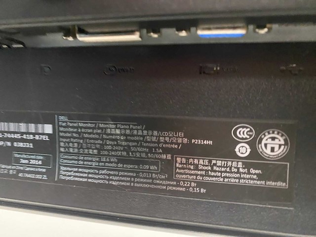 Dell p2314ht - 23" monitoren met monitorarm - dp, dvi, vga - afbeelding 6 van  17