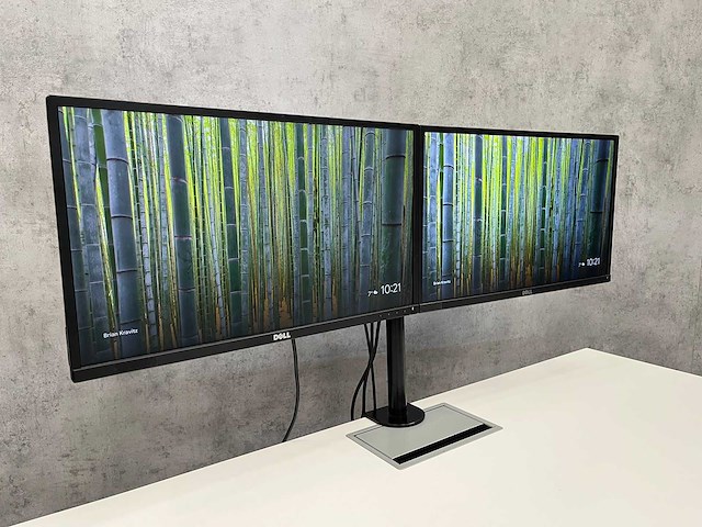 Dell p2417 - 24" monitoren met dubbele monitorarm - hdmi, dp, vga - afbeelding 1 van  6