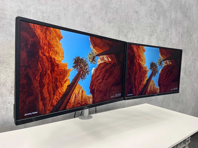 Dell p2417h - 2x monitor op dubbele monitorarm - hdmi/dp/vga - afbeelding 10 van  17
