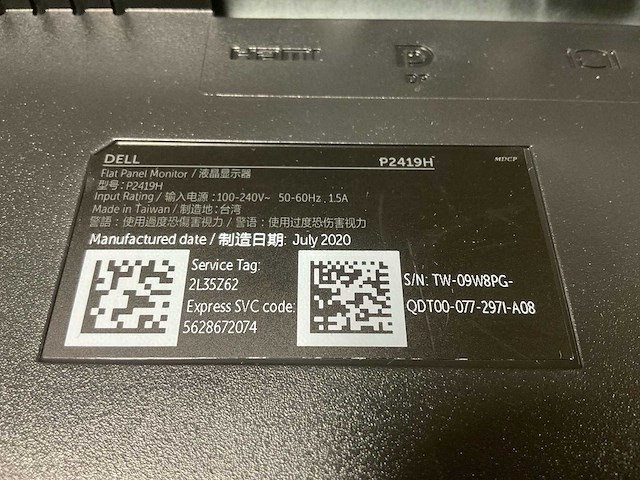 Dell p2419h flat pannel monitor (2x) - afbeelding 6 van  6