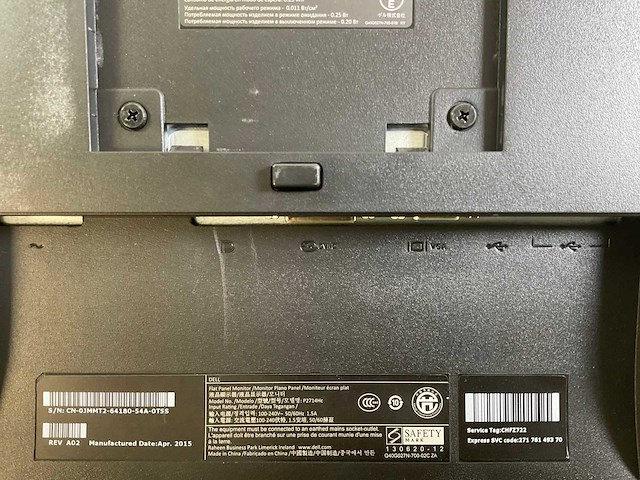 Dell (p2714hc) 27”, 1920x1080 (fhd) ips monitors (2x) - afbeelding 7 van  7