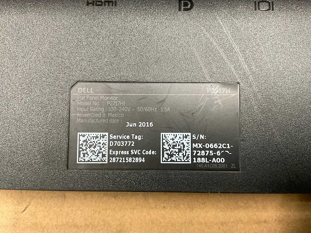 Dell p2717h monitor - afbeelding 4 van  4