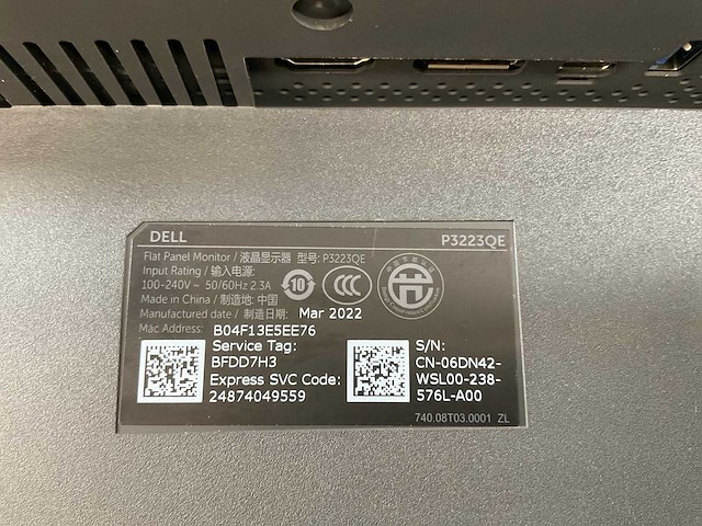 Dell (p3223qe) 32”, 3840x2160 (uhd) ips monitor - afbeelding 6 van  6