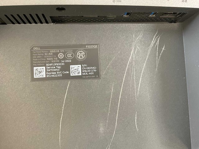 Dell (p3223qe) 32”, 3840x2160 (uhd) ips monitor - afbeelding 6 van  6