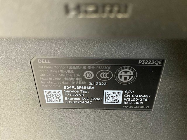 Dell (p3223qe) 32”, 3840x2160 (uhd) ips monitor - afbeelding 6 van  6