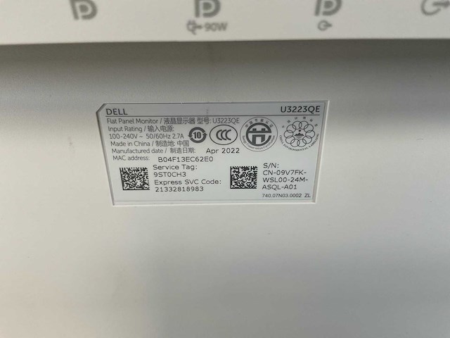 Dell (p3223qe) 32”, 3840x2160 (uhd) ips monitor - afbeelding 6 van  6