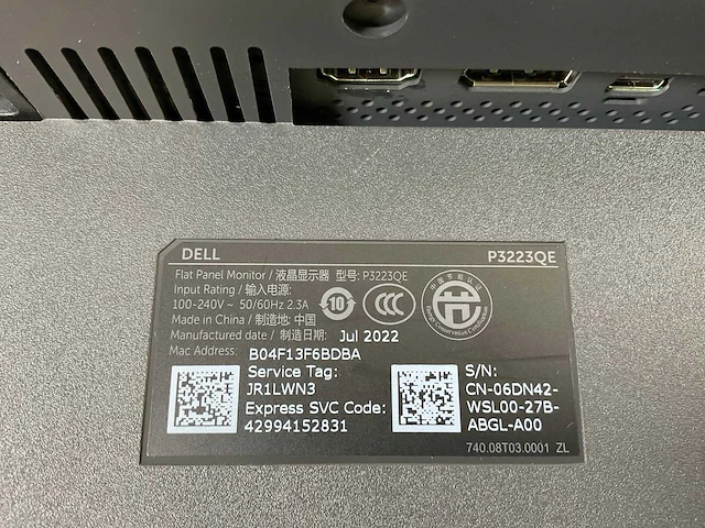 Dell (p3223qe) 32”, 3840x2160 (uhd) ips monitor - afbeelding 4 van  4