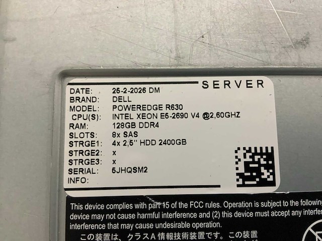 Dell poweredge r630 server (2x) - afbeelding 6 van  10
