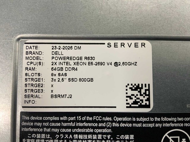 Dell poweredge r630 server (2x) - afbeelding 5 van  7