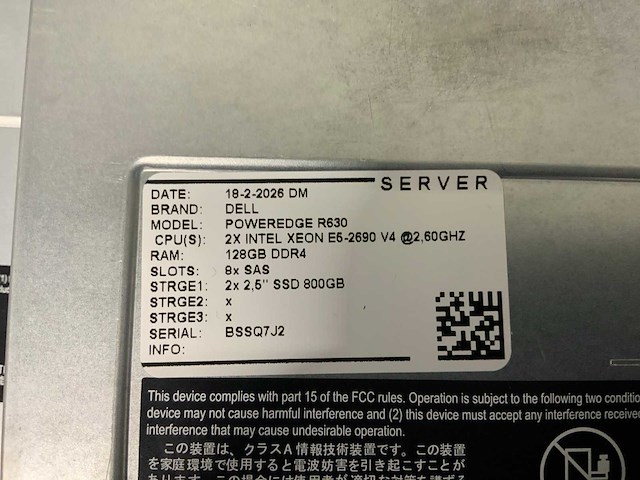 Dell poweredge r630 server (2x) - afbeelding 5 van  8