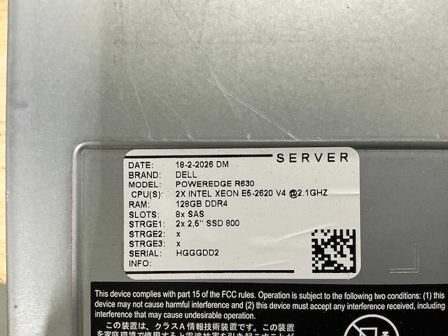 Dell poweredge r630 server - afbeelding 7 van  9