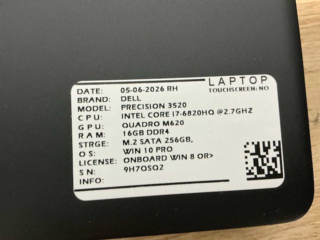 Dell precision 3520(i7) laptop (4x) - afbeelding 2 van  10