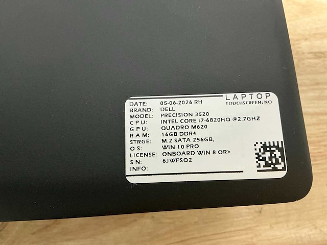 Dell precision 3520(i7) laptop (4x) - afbeelding 8 van  10