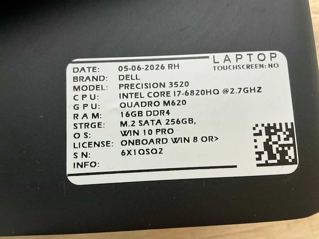 Dell precision 3520(i7) laptop (4x) - afbeelding 9 van  10