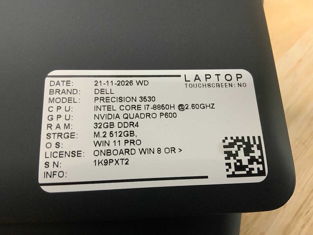 Dell precision 3530(i7) laptop (2x) - afbeelding 9 van  9
