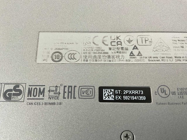 Dell precision 3551 15.6”, core(tm) i7 10th gen, 32 gb ram, 512 gb nvme, nvidia quadro p620 4 gb laptop - afbeelding 7 van  7