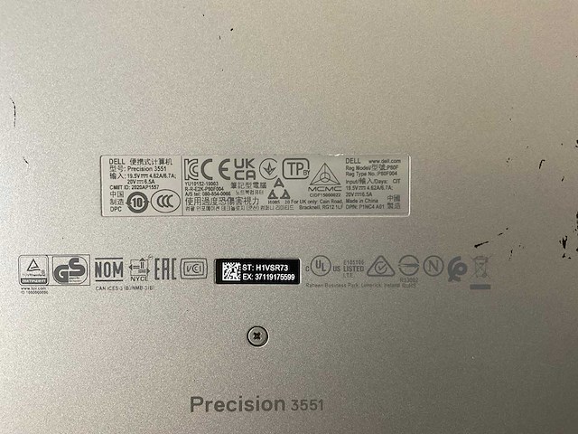 Dell precision 3551 15.6”, core(tm) i7 10th gen, 32 gb ram, 512 gb nvme, nvidia quadro p620 4 gb laptop - afbeelding 5 van  5