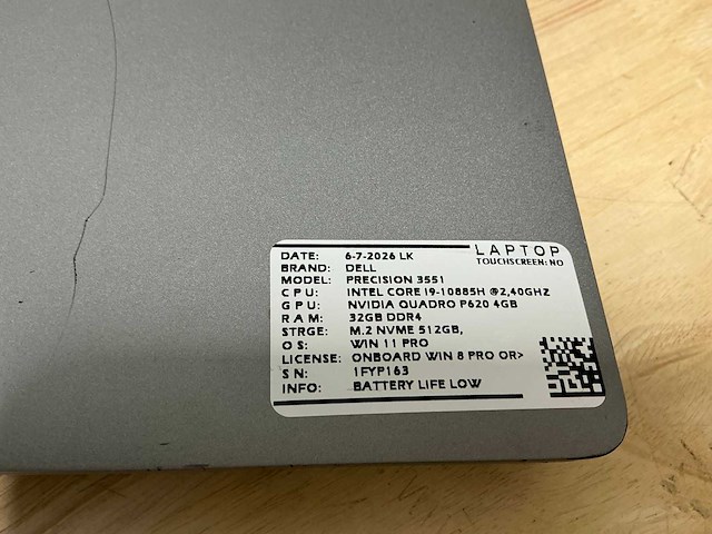 Dell precision 3551(i9) laptop - afbeelding 9 van  9