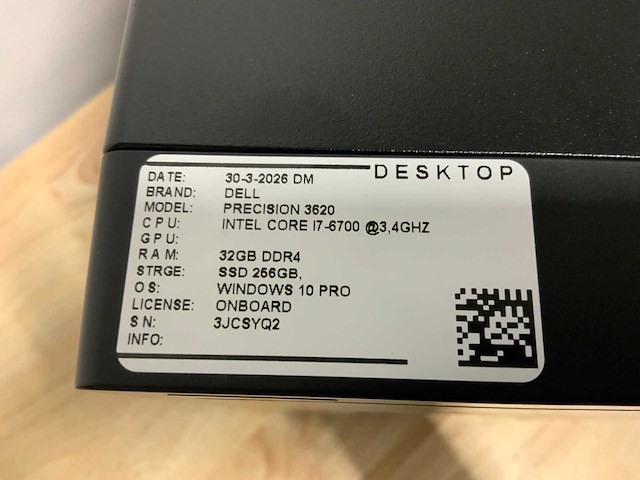 Dell precision 3620 (i7) desktop (2x) - afbeelding 3 van  5