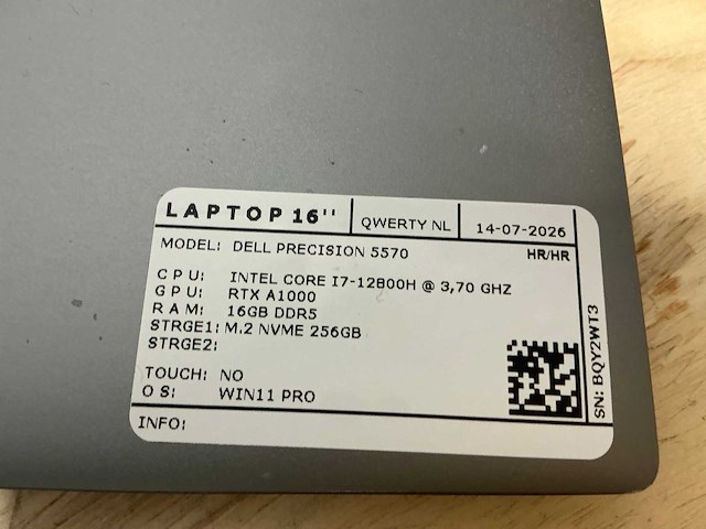 Dell precision 5570(i7 gen12) laptop - afbeelding 7 van  7