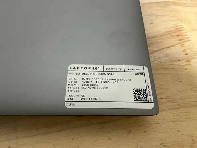 Dell precision 5570(i7 gen12) laptop - afbeelding 7 van  7