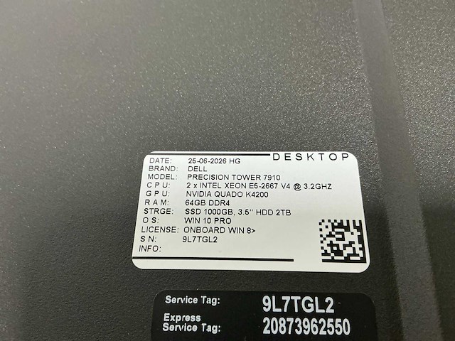 Dell precision tower 7910 desktop - afbeelding 5 van  5