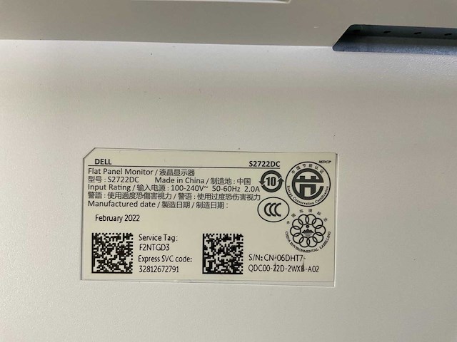 Dell (s2722dc) 27”, 2560x1440 (qhd) ips monitors (2x) - afbeelding 6 van  7