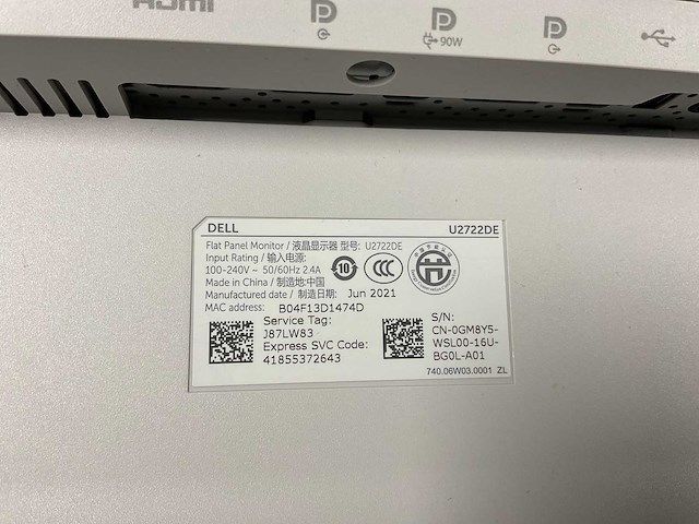 Dell (u2722de) 27”, 2560x1440 (qhd) ips monitor - afbeelding 6 van  6