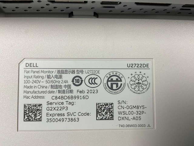 Dell (u2722de) 27”, 2560x1440 (qhd) ips monitor - afbeelding 3 van  3