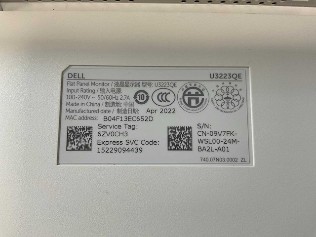 Dell (u3223qe) 32”, 3840x2160 (uhd) ips monitor - afbeelding 6 van  6