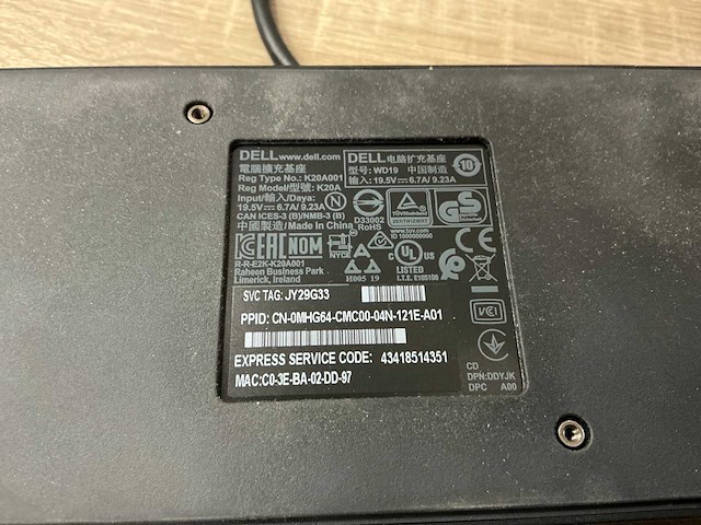 Dell wd19 dockingstation usb-c (2x) - afbeelding 3 van  4