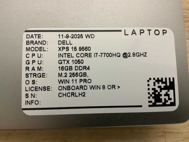 Dell xps 15 9560(i7) laptop - afbeelding 5 van  6