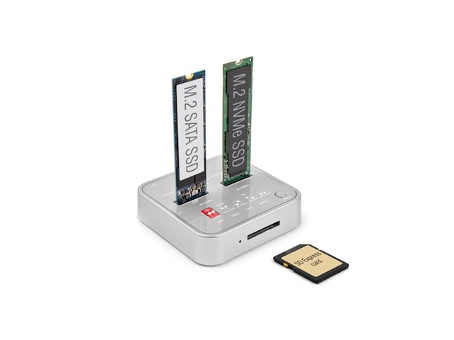 Delock dockingstation voor 1 x m.2 nvme ssd + 1 x m.2 sata - afbeelding 1 van  6