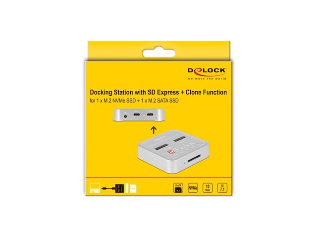 Delock dockingstation voor 1 x m.2 nvme ssd + 1 x m.2 sata - afbeelding 4 van  6
