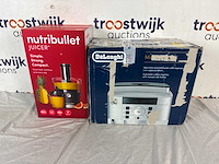 De'longhi magnifica s ecam22.110.sb - volautomatische espressomachine - zilver/zwart + nutribullet juicer - 800 ml kan - sapcentrifuge - afbeelding 1 van  5