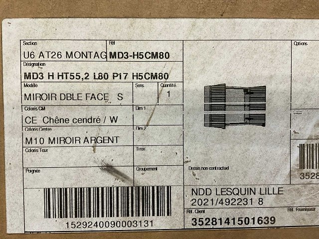 Delpha d-motion 80cm 2-deurs spiegelkast (4x) - afbeelding 4 van  5